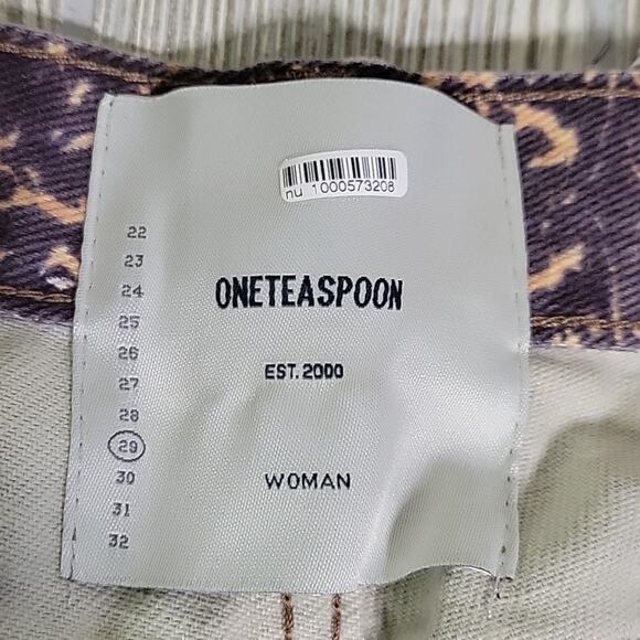 One Teaspoon Azteca Leopard Tapered Denim Jeans Womens Size 29 NWT - Picture 8 of 15